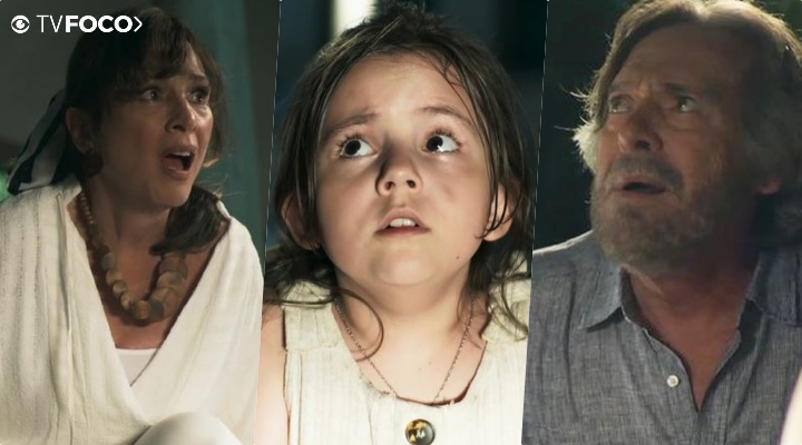 Virgínia (Duda Batista) é encontrada por Beatriz (Natalia do Vale) e Otávio (José de Abreu) em A Dona do Pedaço da Globo