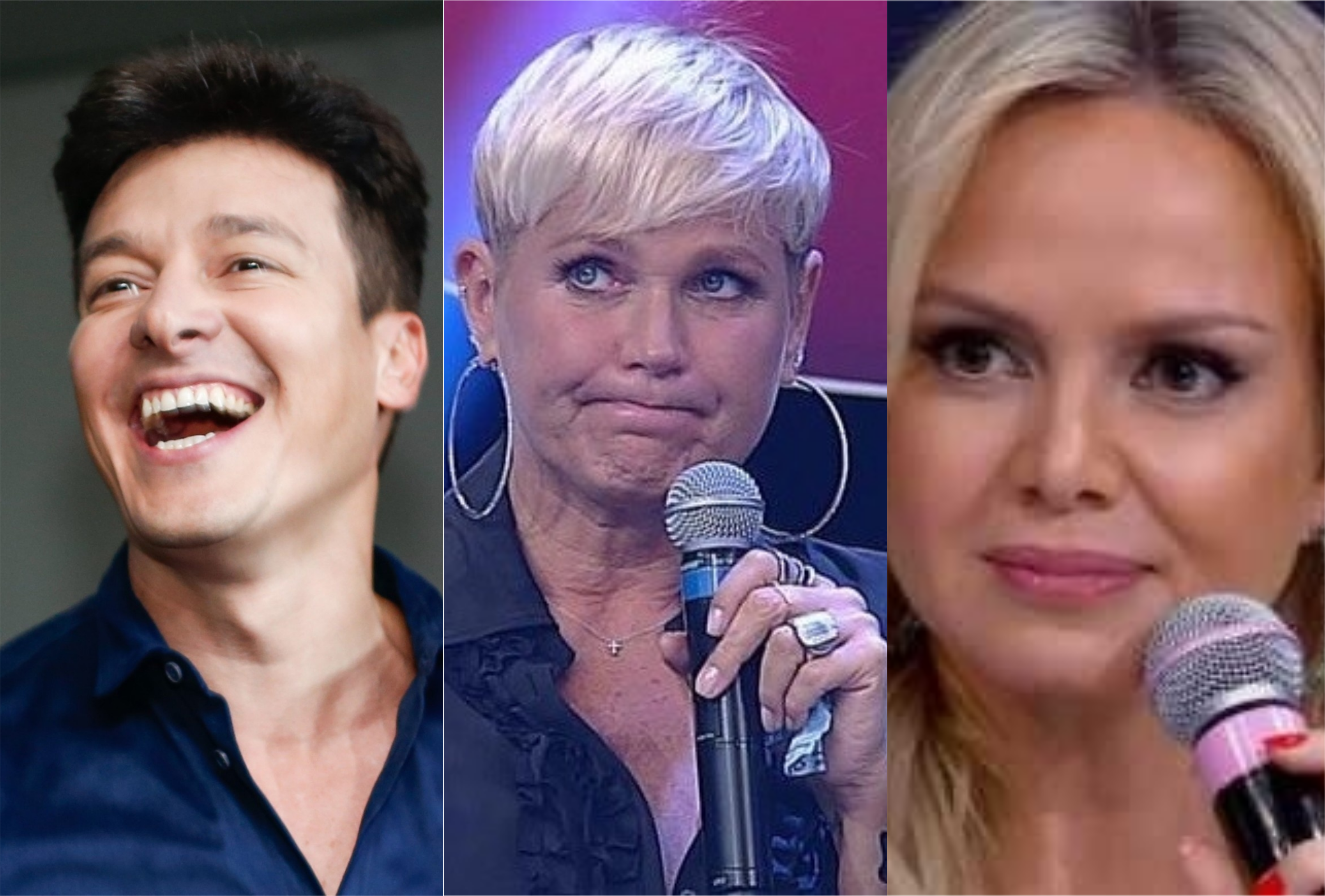 Os apresentadores Rodrigo Faro, Xuxa e Eliana (Reprodução)