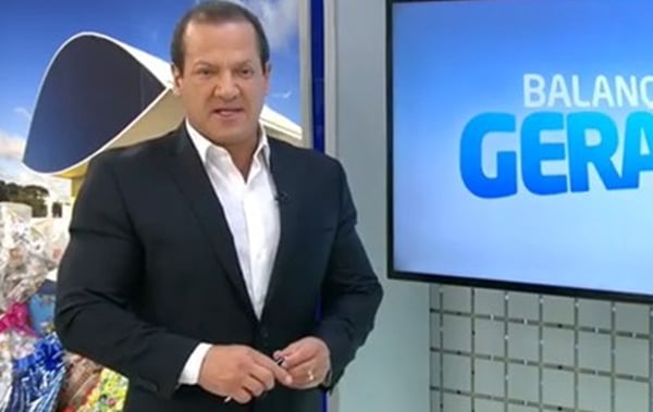 Gilberto Ribeiro foi impedido de se despedir do público da Record em Curitiba, onde apresentava o Balanço Geral (Foto: Reprodução/RICTV/Record)