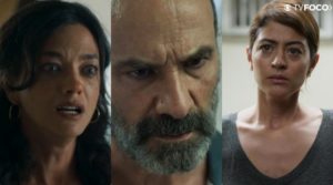 Triangulo torto de Órfãos da Terra, novela da Globo (Foto: Montagem/TV Foco)