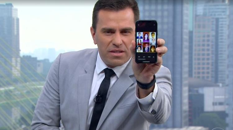 Rodrigo Bocardi quebra o protocolo no Bom Dia Brasil (Foto: Reprodução/ Globo)