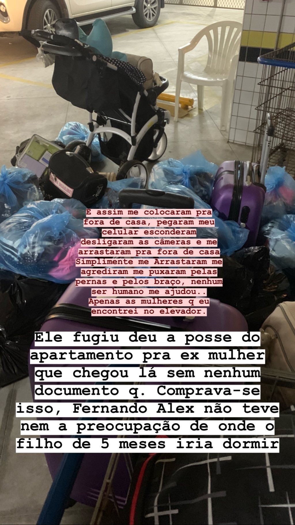 a Blogueira Sayma Alex registrou a violência que sofreu do marido durante o banho (Foto: Reprodução/Instagram)