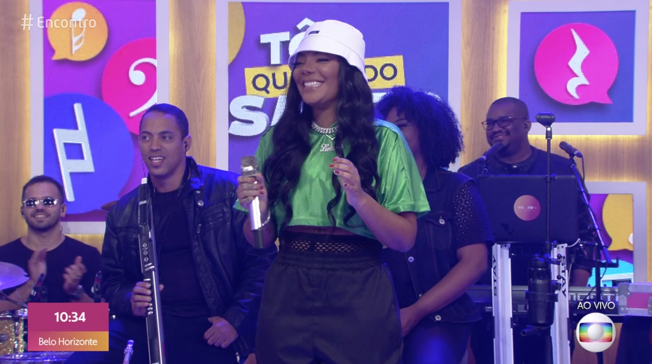Ludmilla no Encontro com Fátima Bernardes na Globo Foto: Reprodução