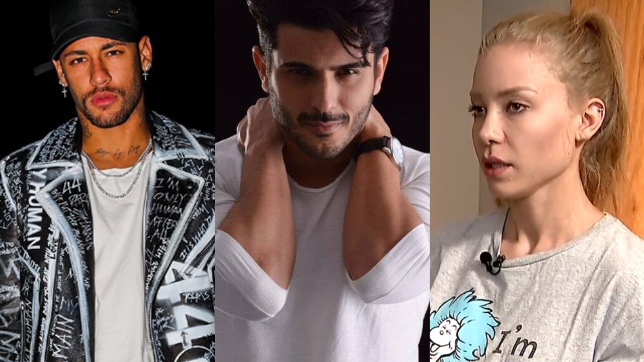 Neymar, Estivens Alves e Najila Trindade (Foto: Montagem/TV Foco)