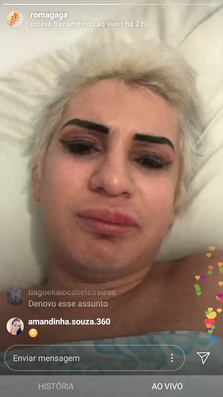 Artista famosa na internet, Romagaga fez uma live abaladíssimo hoje em sua conta no Instagram.
