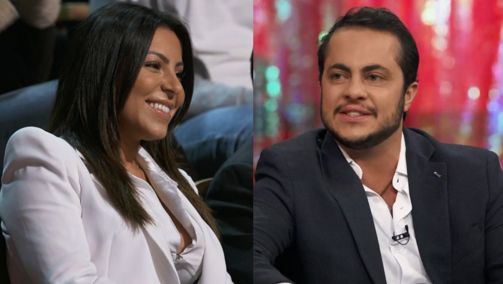 Thammy e Andressa, sua namorada, estiveram no Conversa com Bial (Foto: Montagem)
