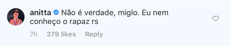 Declaração de Anitta (Foto: Reprodução)