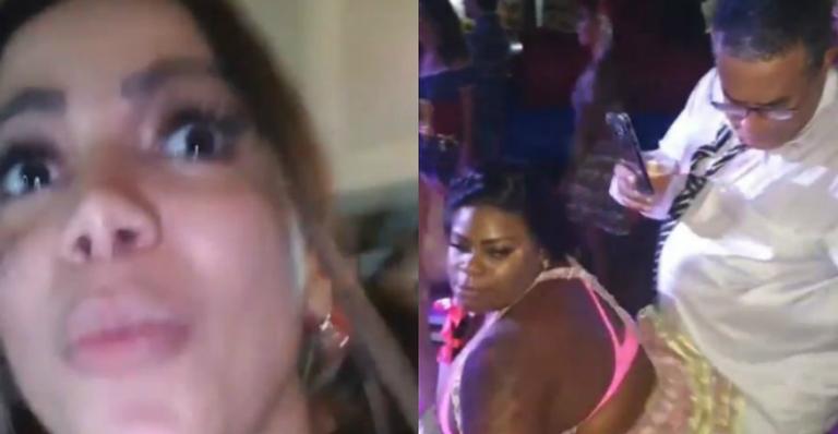 Anitta é colocada em situação constrangedora por Jojo Todynho que dança com a bunda empinada no pai da cantora Foto: Reprodução