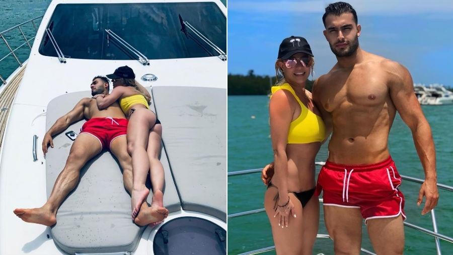 A cantora Britney Spears apareceu com seu namorado Sam Asghari (Foto: Reprodução)