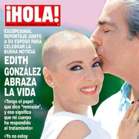 A atriz Edith Gonzalez posou sem peruca para a capa da revista ¡Hola (Foto: Reprodução)