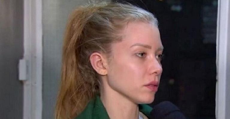 Najila Trindade, a acusadora de Neymar, em entrevista (Foto: Reprodução)