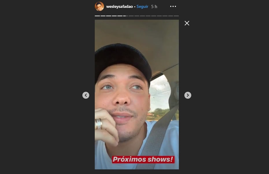 Wesley Safadão fala de sua agenda em seu perfil no Instagram 