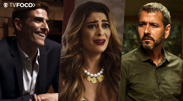 Maria da Paz (Juliana Paes) cai feito um patinho na armadinha de Régis (Reynaldo Gianecchini) em A Dona do Pedaço da Globo 