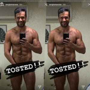 O ator e apresentador Sérgio Marone resolveu mostrar em foto no Instagram como veio ao mundo e deixou muita gente enlouquecida (Foto reprodução)