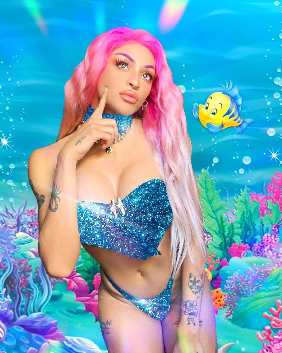 Pabllo Vittar de Ariel, a sereia (Foto: Reprodução)