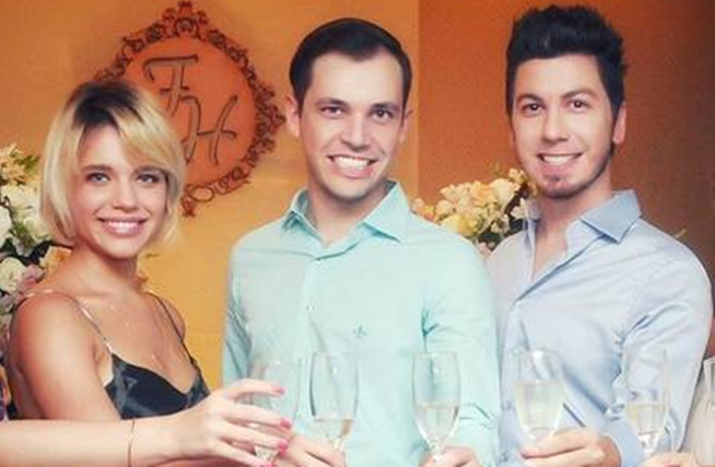 Bruna Linzmeyer, namorada de Priscila Fiszman, ao lado de Helder e Fabrício (Foto: Reprodução/Instagram)