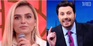 Danilo Gentili é apresentador do SBT e Monica Iozzi é atriz da Globo (Foto: Montagem/TV Foco)