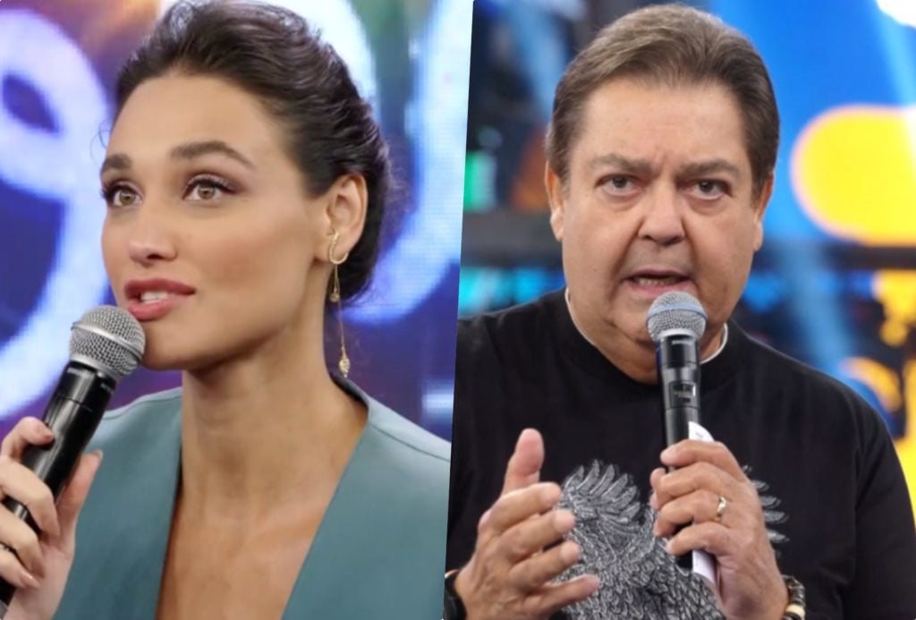 Débora Nascimento se deparou com saia justa em participação no Faustão na Globo após separação de José Loreto(Foto reprodução)