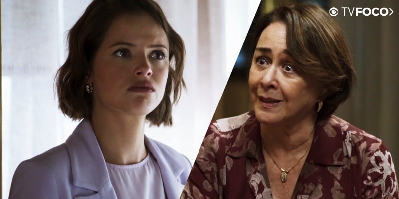 Josiane (Agatha Moreira) é confrontada por Evelina (Nivea Maria) na novela da Globo, A Dona do Pedaço