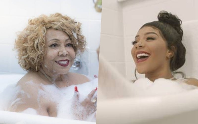 Ludmilla, namorada de Bruna Gonçalves é flagrada em banheira de espuma com Alcione e imagens vazam Foto: Montagem TV Foco