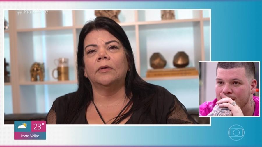 Maristela Falide, mãe de Ferrugem, grava depoimento para o filho para Ana Maria Braga no Mais Você da Globo Imagem: Reprodução/TV Globom