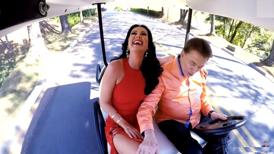 Silvio Santos e Hellen Ganzarolli (Foto: Reprodução)
