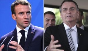 Aumenta a tensão entre Jair Bolsonaro e Emmanuel Macron (Foto: Montagem)