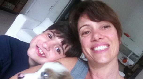 Atriz da Globo, Bel Kutner e seu filho Davi 