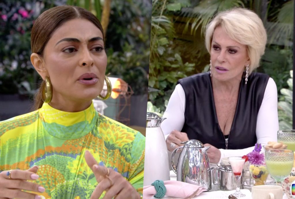 Ana Maria Braga recebeu Juliana Paes, a Maria da Paz de A Dona do Pedaço na Globo