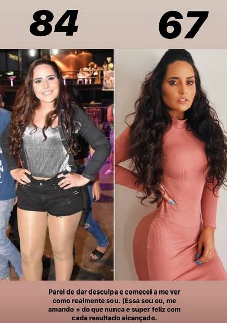 Cantora Perlla perde 17 kilos e surge completamente diferente (Imagem Instagram)