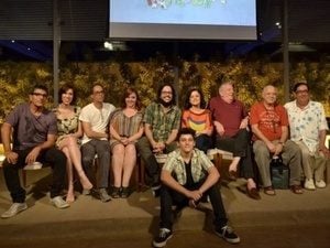Vinicius Moreno e o elenco de A Grande Família na despedida da série em 2012. Foto: Reprodução