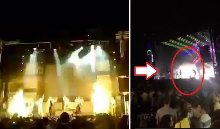 Momento da queima de fogos que ocasionou a marte dela (Foto: Reprodução)