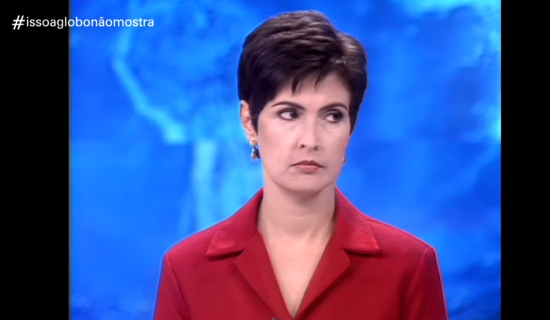 Fátima Bernardes durante o Jornal Nacional da Globo. (Foto: Reprodução)