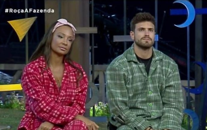 Drika e Guilherme Leão estão na Roça em A Fazenda 11 (Foto: Reprodução/Record TV)