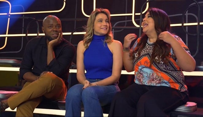 Érico Brás, Fernanda Gentil e Fabiana Karla no estúdio do programa Se Joga (Foto: Reprodução/Globo)