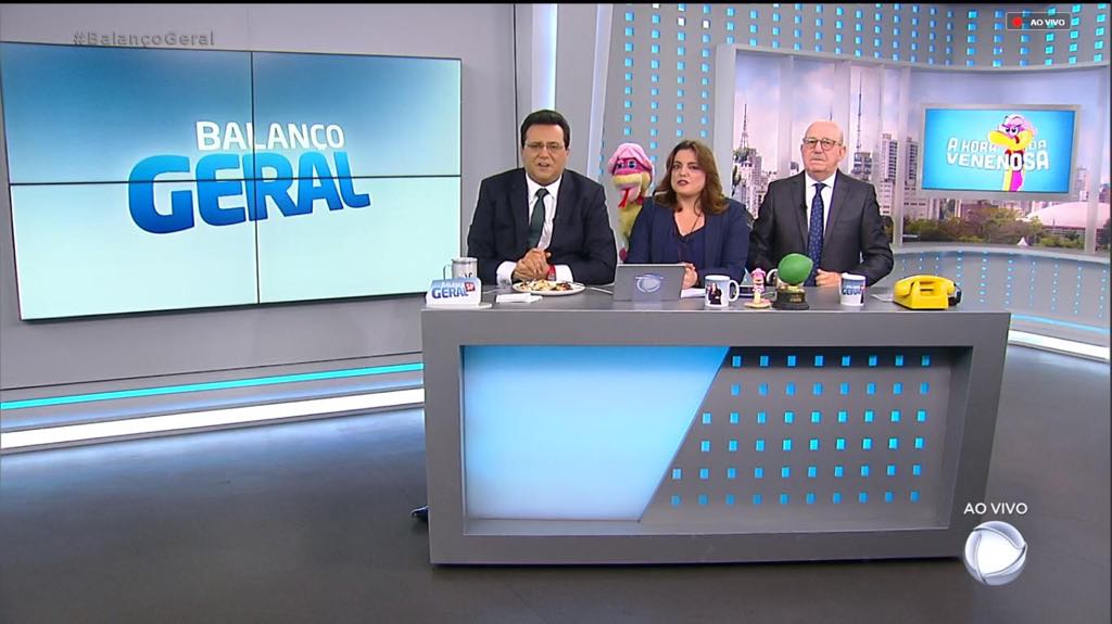 Geraldo Luís, Fabíola Reipert e Renato Lombardi (Imagem: Reprodução)