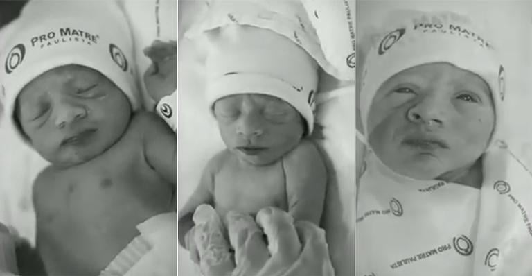 Os netos trigêmeos do humorista Carlos Alberto de Nóbrega, comandante do programa A Praça é Nossa no SBT, chegaram ao mundo na última segunda-feira, 09 de setembro (Foto: Reprodução / Instagram)