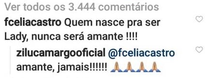 Zilu Godoi mandou uma indireta para a noiva de Zezé Di Camargo, Graciele Lacerda. Foto: Reprodução/Instagram