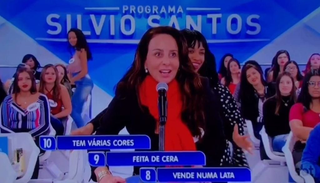 Fernanda Chamma ganhou 50 reais ao participar da plateia do Programa Silvio Santos (Foto: Reprodução)