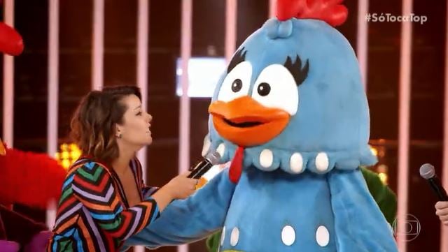 Fernanda Souza e Galinha Pintadinha no Só Toca Top (Reprodução: Globoplay)