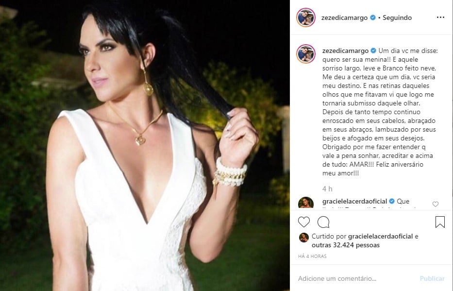 Publicação de Zezé Di Camargo (Imagem: Reprodução)