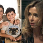Régis (Reynaldo Gianecchini) e Arthur (Bernardo Dantas) se reencontram em A Dona do Pedaço. O menino aproveita para conhecer Lyris (Deborah Evelyn) (Montagem: TV Foco)