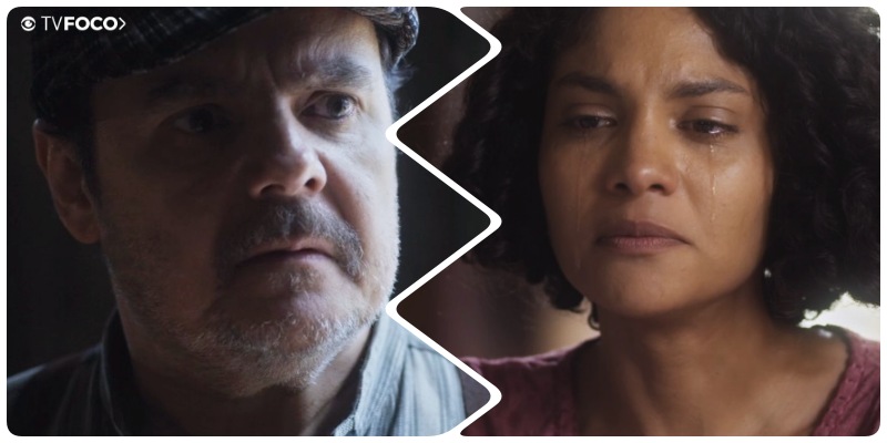 Foto montagem feita pelo TV Foco com Alfonso e Shirley separados na trama da Globo Éramos Seis