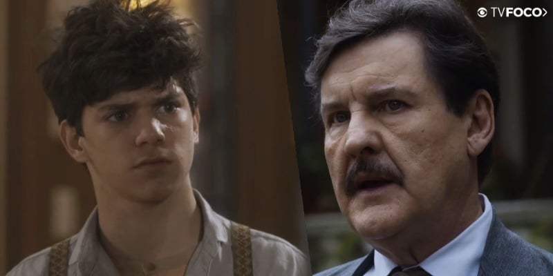 Fotomontagem feita pelo site TV Foco onde Alfredo e Júlio de Éramos seis estão em paralelo um com o outro