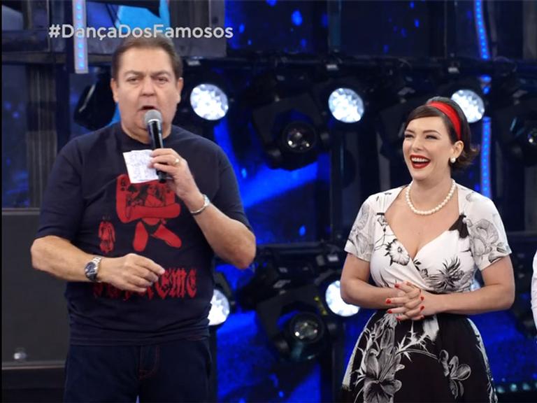 Faustão usou camiseta com estampa ousada na Globo (Reprodução)