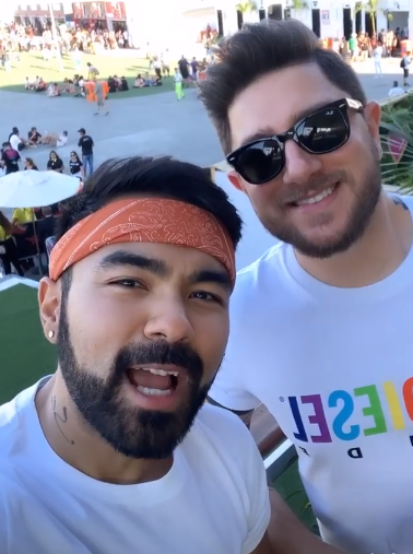 Mauro Sousa, filho de Maurício de Sousa, e seu marido Rafael Piccin no festival de música Rock in Rio no Rio de Janeiro (Foto: Reprodução/ Instagram)