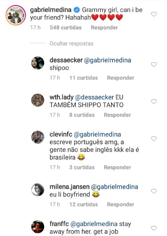 Gabriel Medina deu o que falar após deixar comentário em foto de Priscilla Alcântara (Foto: Reprodução/ Instagram)