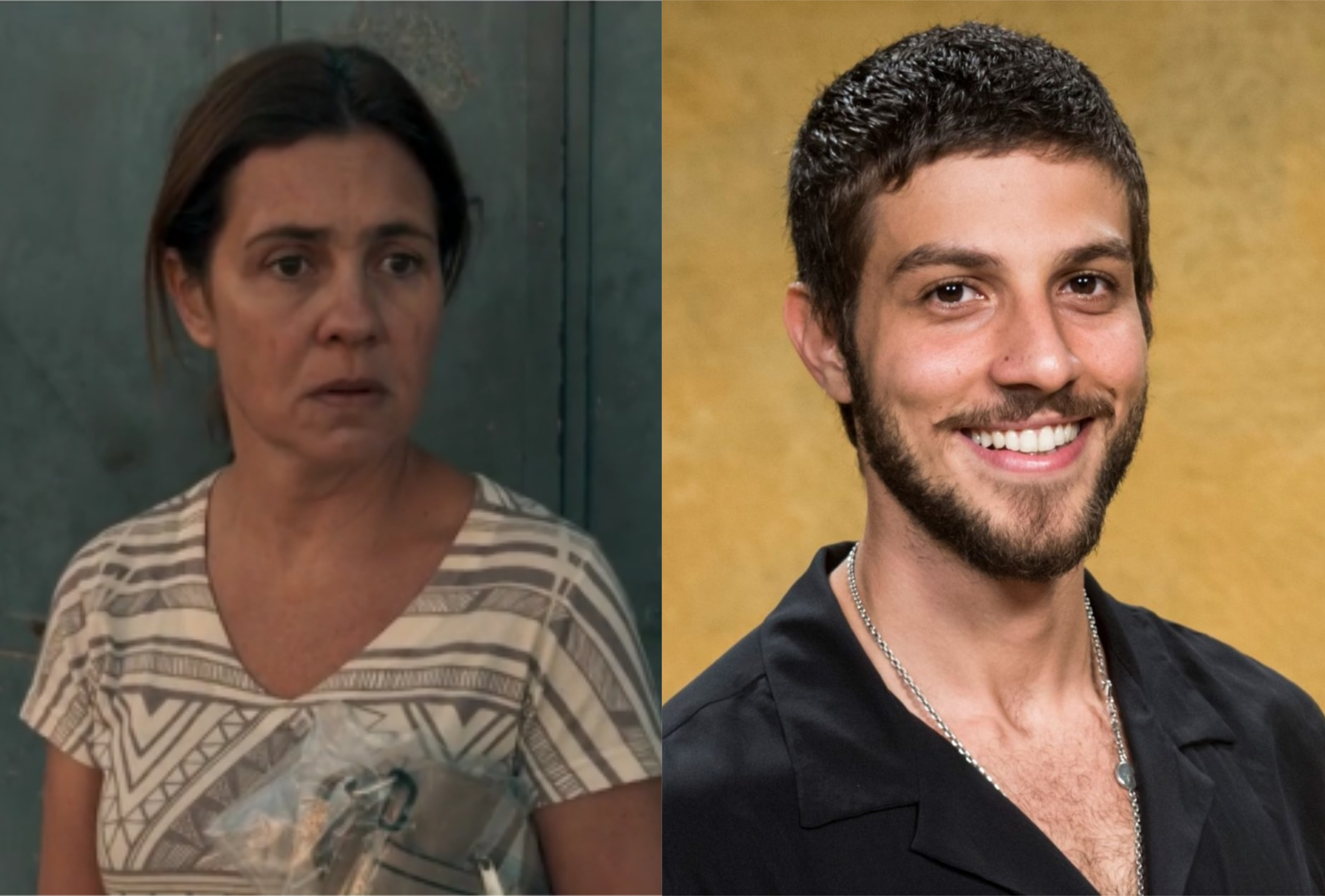 Adriana Esteves e Chay Suede estão em Amor de Mãe da Globo (Montagem: TV Foco) Adriana Esteves e Chay Suede estão em Amor de Mãe da Globo (Montagem: TV Foco)