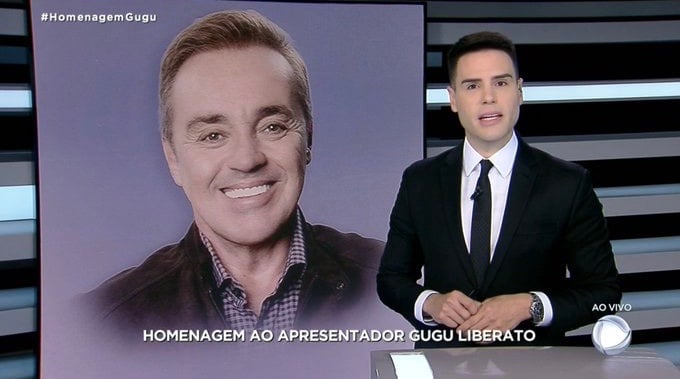Luiz Bacci comandou plantão sobre Gugu na Record (Foto: Reprodução)