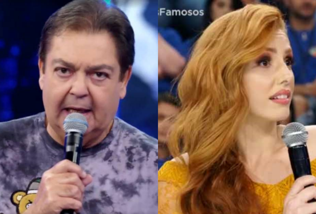 O apresentador do Domingão do Faustão, Fausto Silva humilha famosa (Foto: Montagem TV Foco)